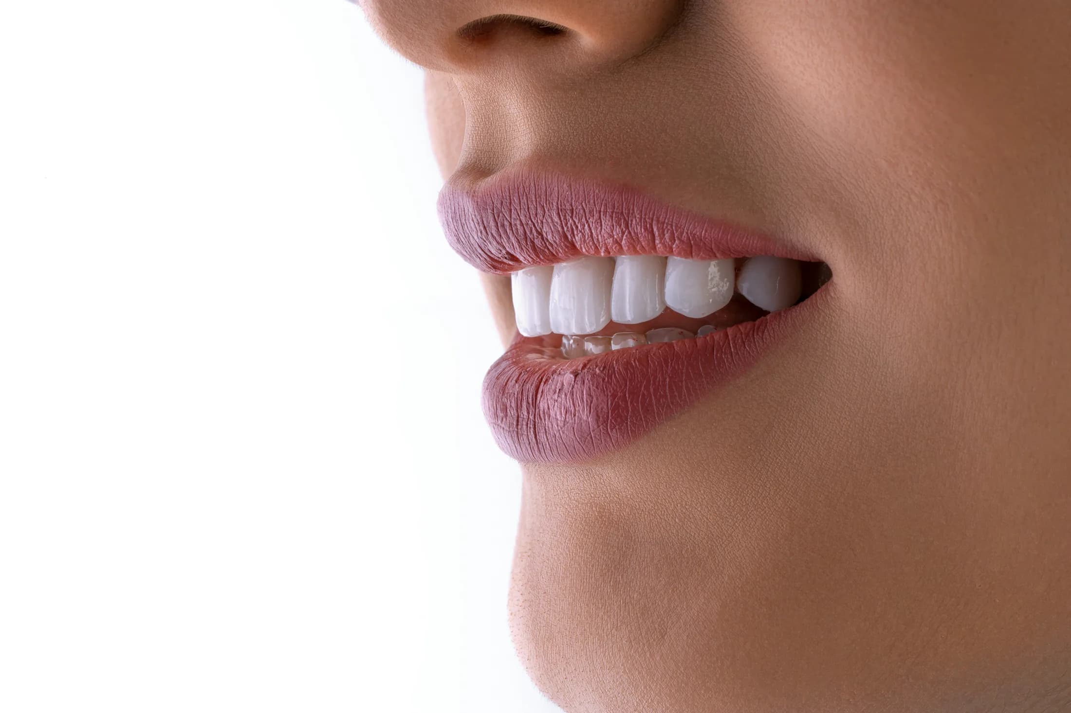 Close-up of a confident, healthy smile