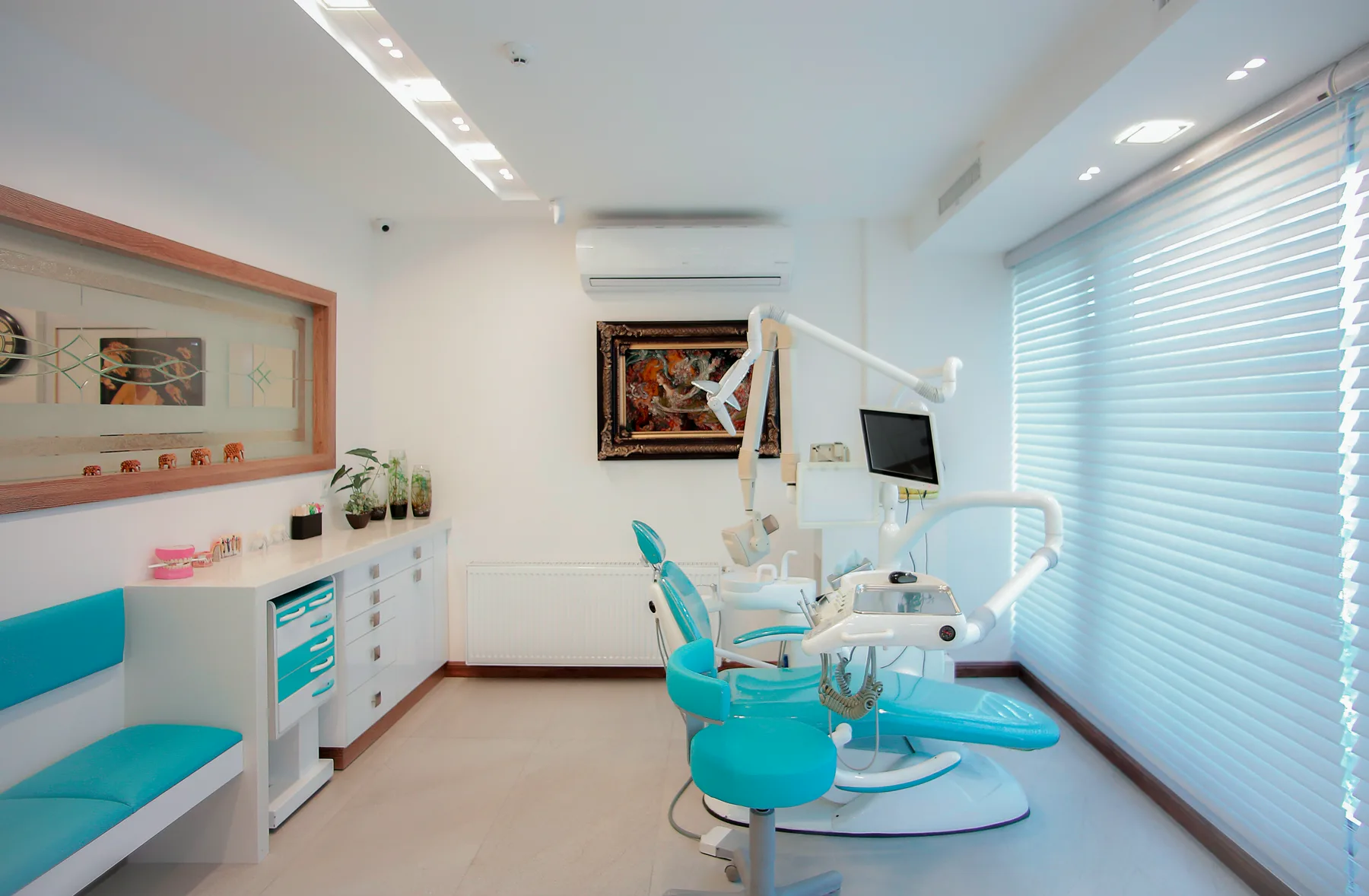 Calm treatment room with natural light